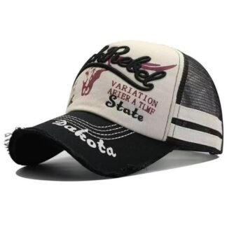 Gorra Negra Vintage “Rebel” Desgastada